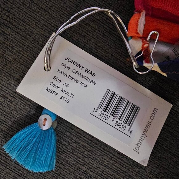 NWT JOHNNY WAS Kaya Bikini Top And Hipster Bottoms 2-Piece Swimsuit Size XS - Picture 10 of 16